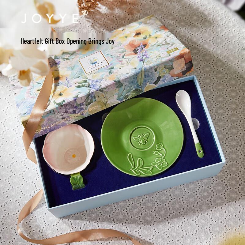 JOYYE Unterglasur Keramiktasse und Untertasse Geschenkset