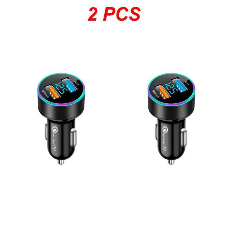 1~5PCS Car Charger Dual Usb Digital Display Universal Multifunctional Portable Car Accessories Car Charger Adapter