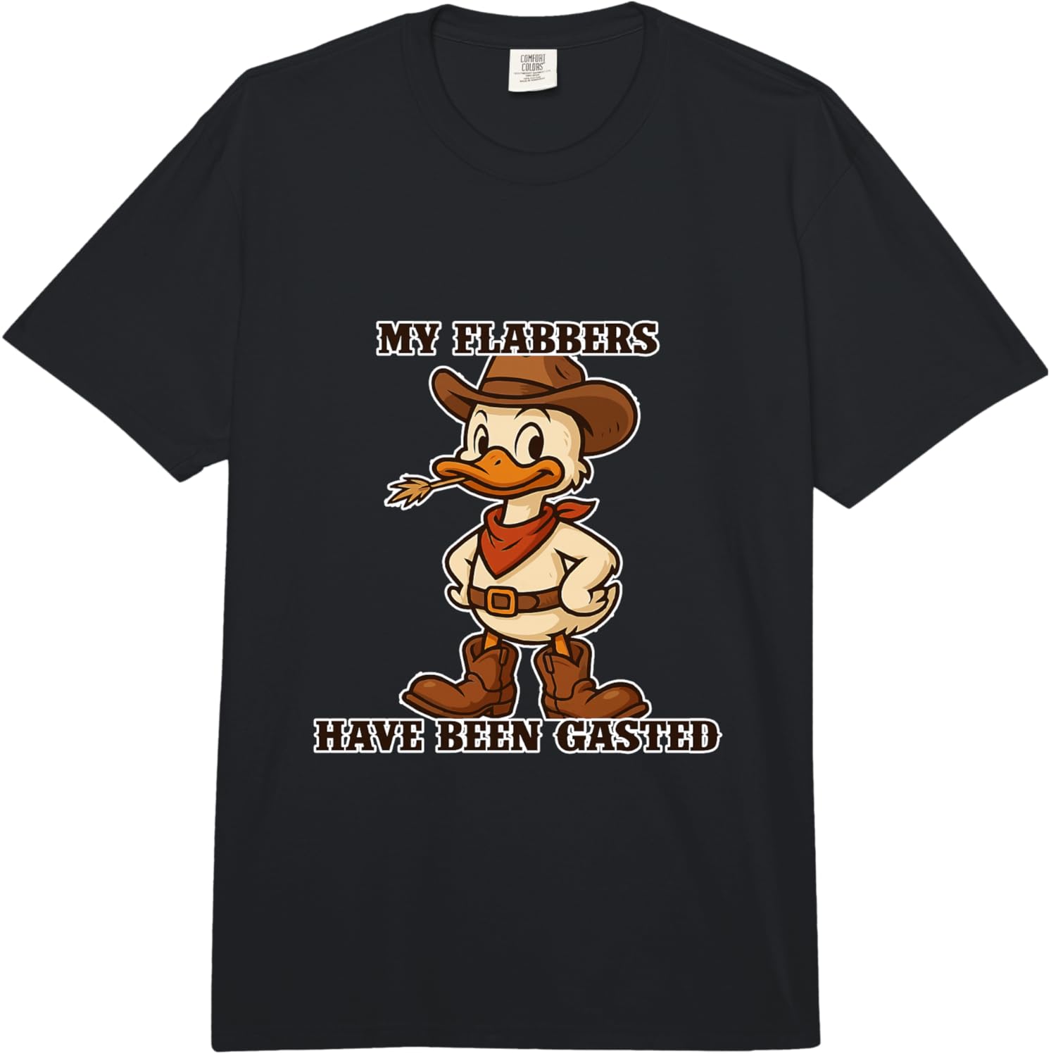 My Flabbers Have Been Gasted Flabbergasted Cowboy Duck Funny Comfort Colors Adult Heavyweight T-Shirt S разноцветный