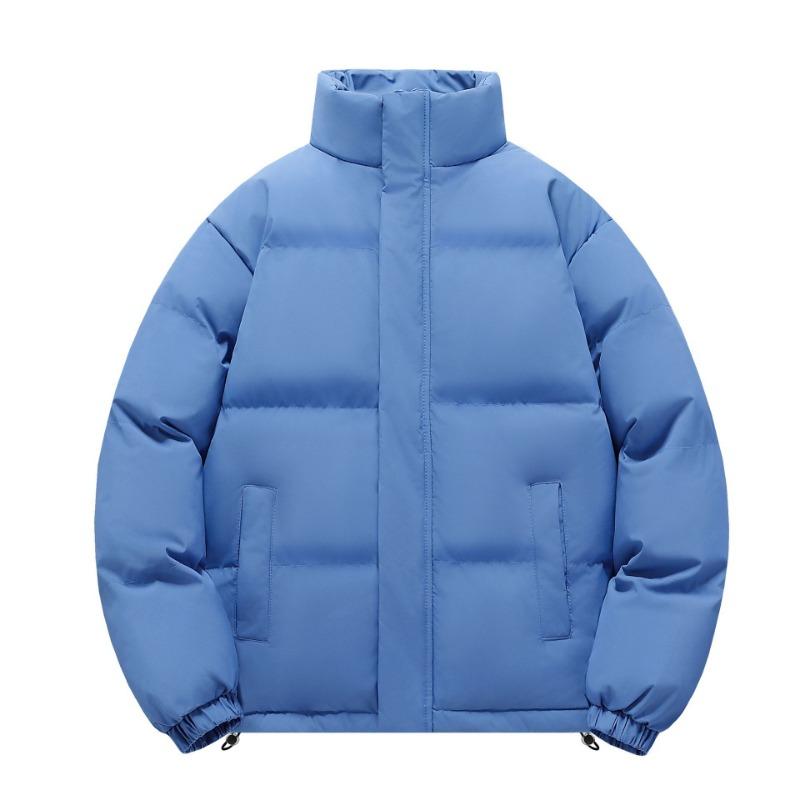 Men's Winter New Stand-up Collar Solid Color Thickened Long-sleeved Cotton-padded Clothes Trendy Men's Warm and Casual Personalized Cotton Clothes