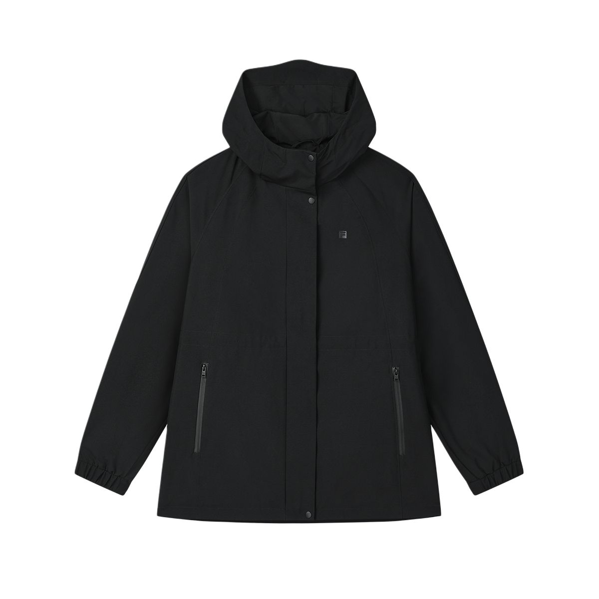 Fila Белая Серия Модная Повседневная Водоотталкивающая Куртка с Капюшоном и Длинным Рукавом Женские куртки Черный F11W513705F-BK