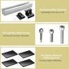 Kit Staffe Pannello Solare 12 Pezzi Binario di Montaggio in Alluminio Morsetti Finali 30mm/35mm Staffe per Binario di Montaggio Fotovoltaico su Tetto Piano