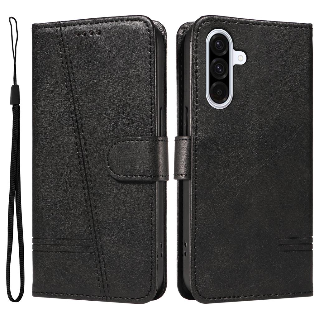 For Samsung Galaxy A56 5G Wallet Case T-Shape Lines Leather Phone Cover Stand