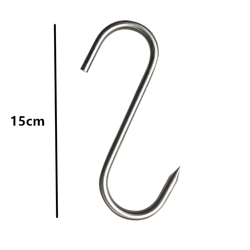 10Pcs Sturdy Meat Hooks For Hanging Stainless Steel Butchers S-Shaped Hook With Sharp Tip For Kitchen Baking Tools
