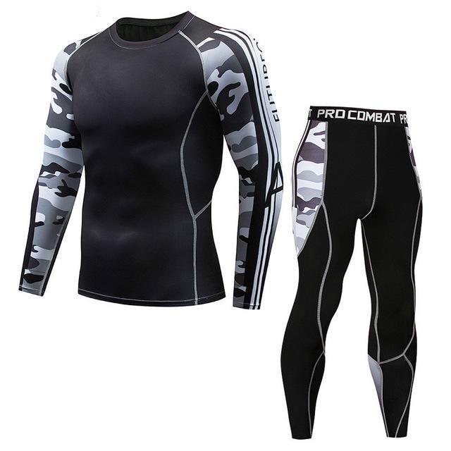 Men Thermal Underwear Sets Thermo Fleece Sweat Quick Drying Compression Clothing Longbuy at a