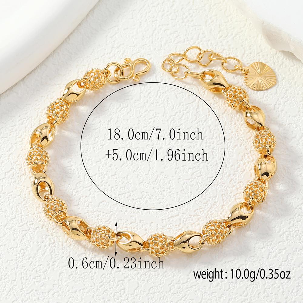 1 Middle Eastern Saudi Style Hollowed Out Love Chain Copper Women's Minimalist Bracelet