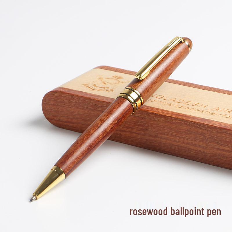 Rosewood & Padauk Fountain and Ballpoint Pen Set - Elegant Business, Office, or Travel Souvenir