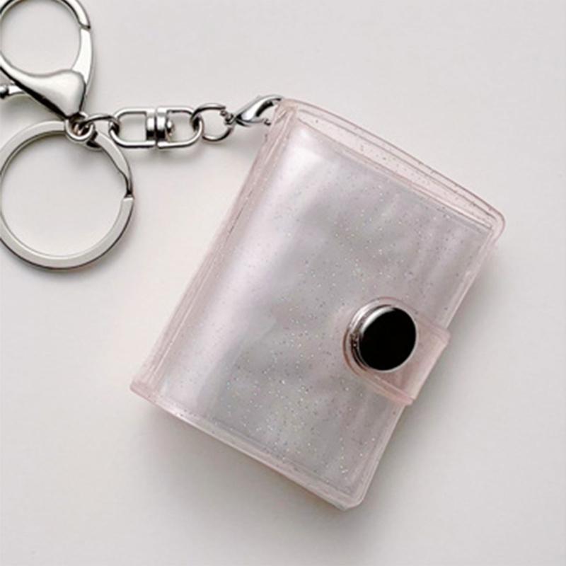 8 Pages Mini Photo Album Keychain Instant Picture Album Pendant Photo Storage Interstitial Pocket Keyring Lover Memory