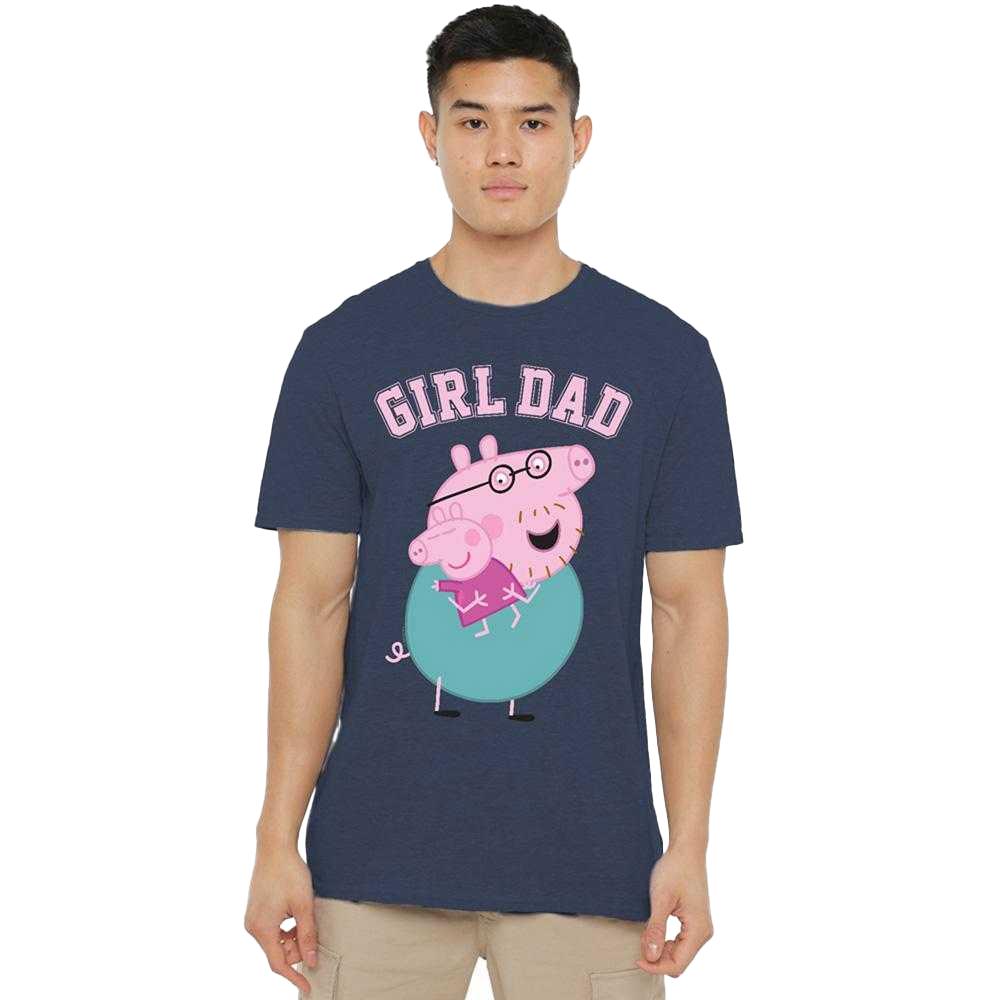 Peppa Pig Unisex Adult Girl Dad Daddy Pig Heather T-Shirt