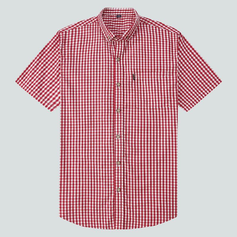 

Мужская рубашка Dongyu Slim Plaid с короткими рукавами - весна/лето повседневная, большой размер 42