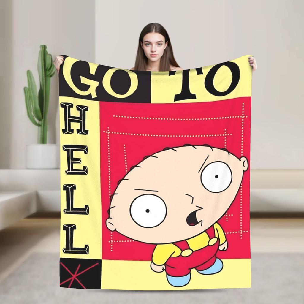 Peter Griffin Flannel Blanket Winter Soft Durable Throw Blanket for Boy Girl Bedroom Fluffy Bedspread Sofa Bed Cover