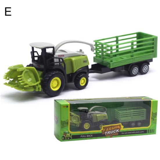 1/55 Diecast Farm Truck Tractor Friction Car Model Kids Educational Toy Gift
