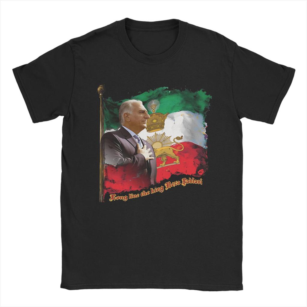 Funny Reza Shah Pahlavi TShirt for Unisex Round Neck Cotton T Shirts Short Sleeve Tee Shirt Original Clothing