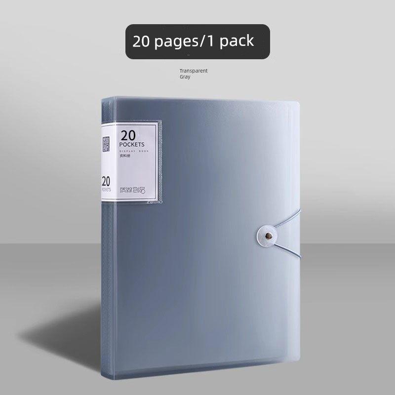 

Book Bags Storage Student Certificate Pregnancy Examination Report Picture Album Party Member File Birth Examination Clip Office Collection Book A4 Transparent Gray 20 Pages/Book