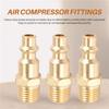 Feb.Brass 1/4 Inch NPT Male Air Hose Quick Connect Adapter,Air Coupler Plug Kit,Air Compressor Fittings 10Pcs (Male NPT)