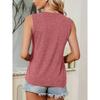 Blue Ink Wash Butterfly Print Women Sleeveless Vest Round Neck Skin Friendly Medium Elastic Casual Daily Tank Top