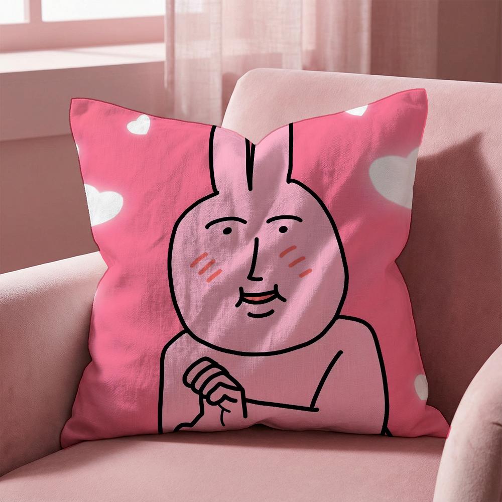 my friend rabbit Cushion Cover Multi-Scene Pillow Cover for Home & Car - Reversible, Soft & Durable for Daily Use