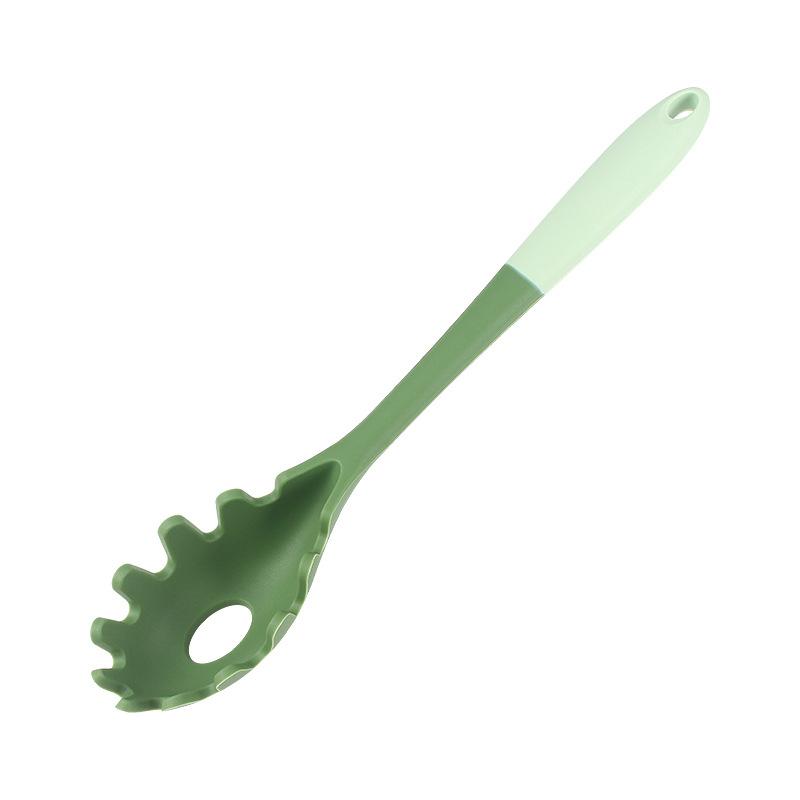 6Piece Silicone Kitchen Utensil Set Chinese Spatula Soup Ladle Slotted Turner Pasta Spoon Salad Honey Scrapers for Non
