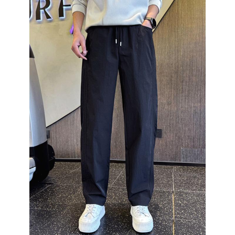 Super Large Size Spring and Summer Straight Casual Pants Men's High-end Trendy Sweatpants New Ruffian Handsome Trend Thin Pants