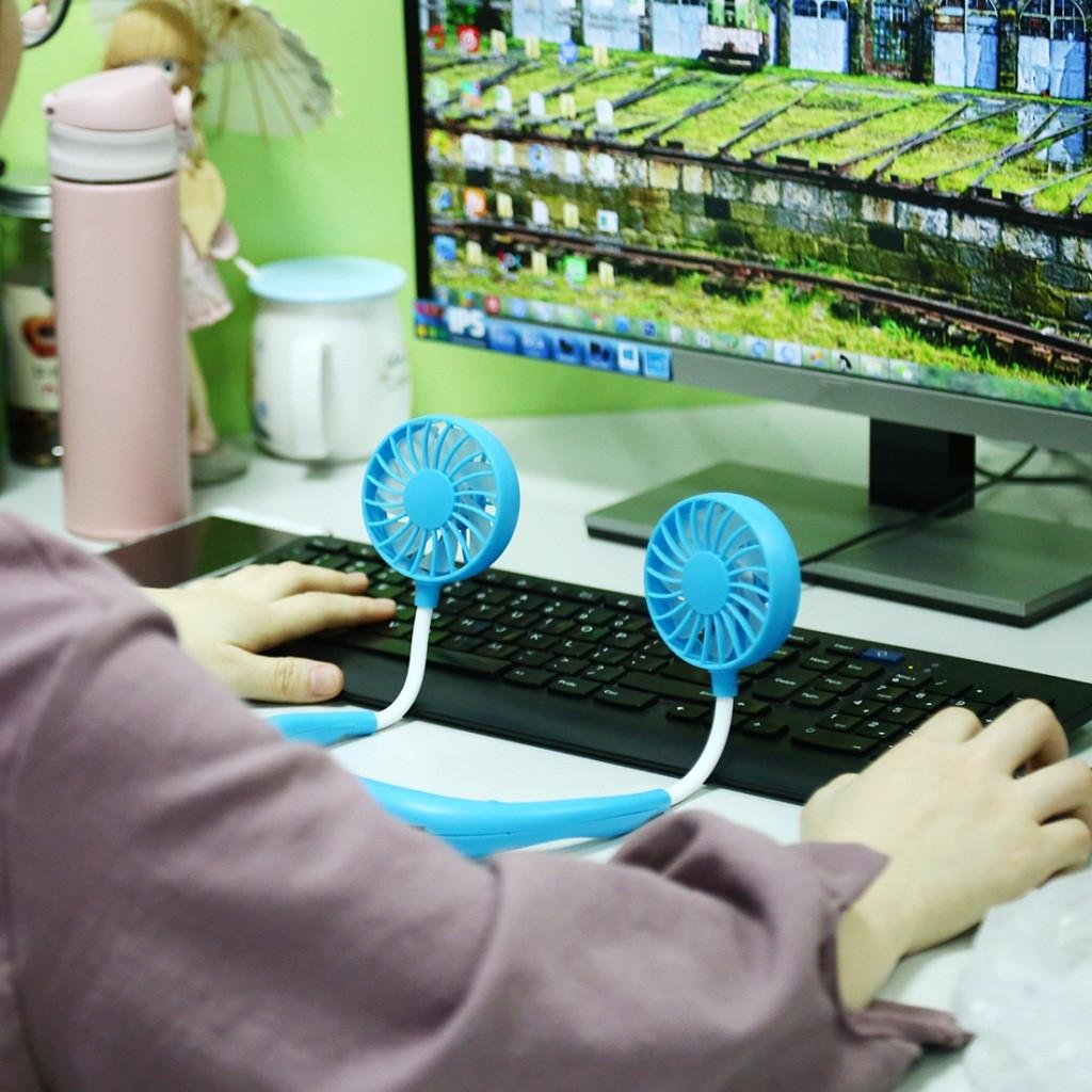 Rechargeable Portable USB Neckband Lazy Neck Hanging Style   Fan