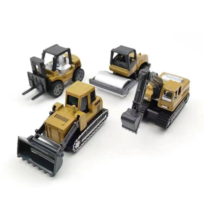 Alloy Simulation Construction Vehicle Children'S Toy Excavator Bulldozer Roller Forklift Crane Boutique Machine Pull Back Truck