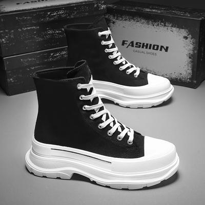 New High Quality Men's Sneakers Fashion Versatile High Top Casual Canvas Shoes for Teenagers Thick Bottom Sports Running Shoes