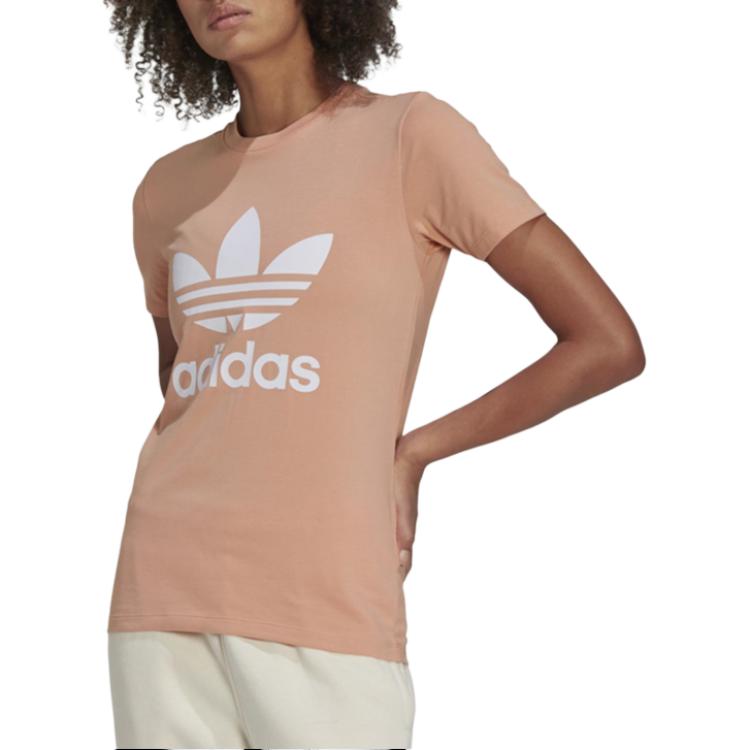 adidas Originals Adicolor Classics Logo Sports Retro Casual Short Sleeve T-Shirt Women Tops Pink H33566