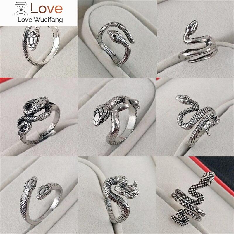 

Винтажное панк-готическое кольцо со змеей, античное серебро, регулируемое кольцо с изображением кобры, гранж-готические аксессуары, деловые принадлежности