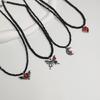 Fashionable Necklace Adornment With Black Crystal Beads Highlighting Heart And Butterfly Symbols For Modern Women