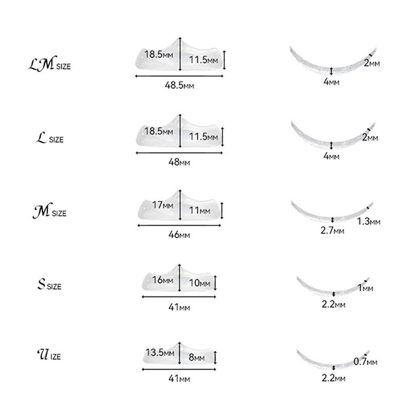 5 Pairs Silicone Eyelash Perming Pad Lashes Rods Shield Lifting 3D Eyelash Curler Grafting Tool Eyelash Applicator Accessories