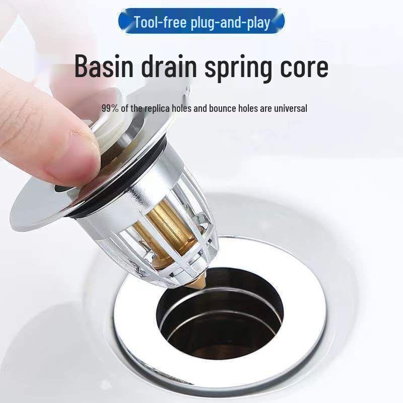 All-Copper Pop-Up Washbasin Stopper with Odor-Proof Filter