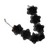 Delicate Lace Flower Necklace with Imitation Pearls Adjustable Length Neck Strap Accessory for Weddings and Parties