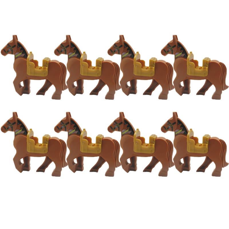 MOC Medieval Military Building Blocks Cavalry Regiment Knight Horse Animal Accessories Set Mini Bricks Buy Goods Boy Toy Gift