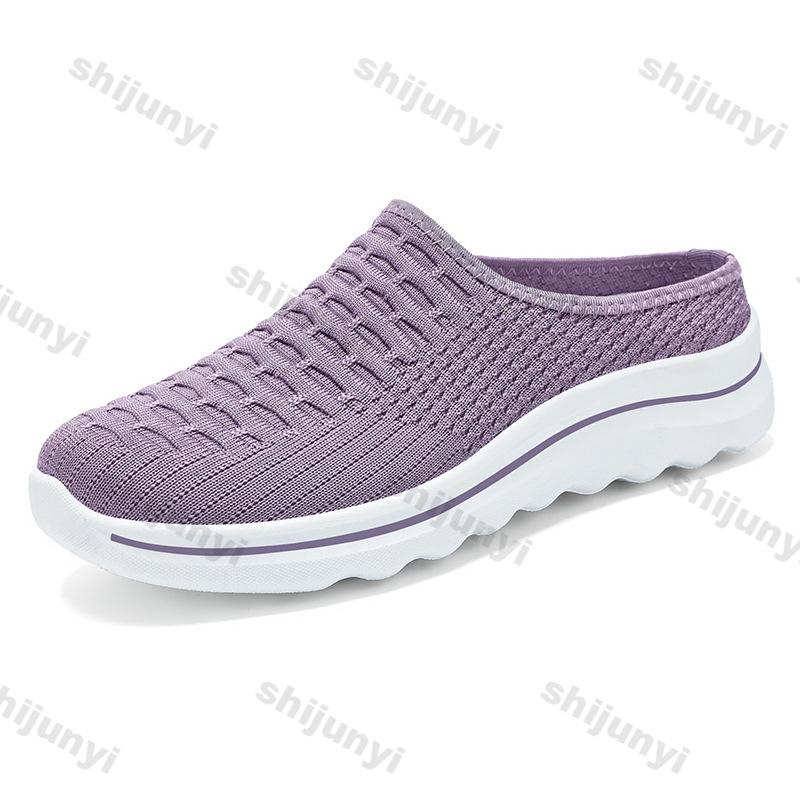 Fashion Women's Casual Shoes Summer Mesh Breathable Soft Sole Slippers Fashion Non Slip Lightweight Comfortable Height Increase Sandals