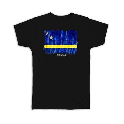 Gift T-Shirt : Curacao Flag NorthAmerica Travel Expat Country Watercolor
