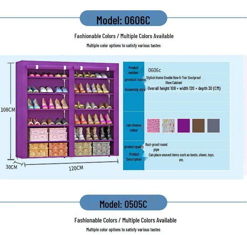 Multi-Layer Dustproof Shoe Cabinet with Large Storage Capacity for Home or Dormitory Use