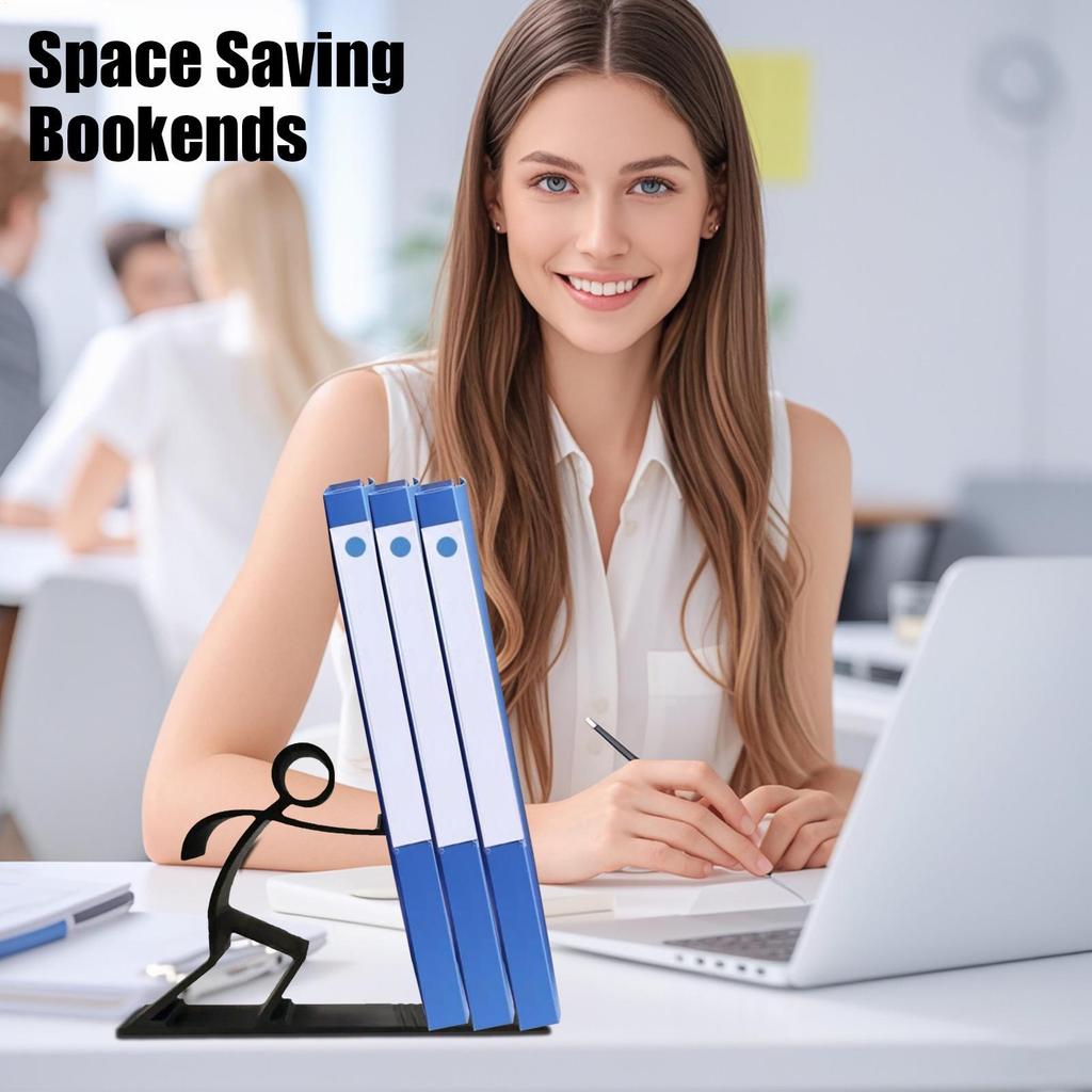 Bookends for Shelves Funny Bookshelf Ends Book Holder for Desk Non-slip Bookends Desk Organizer for CDs Documents Files Records