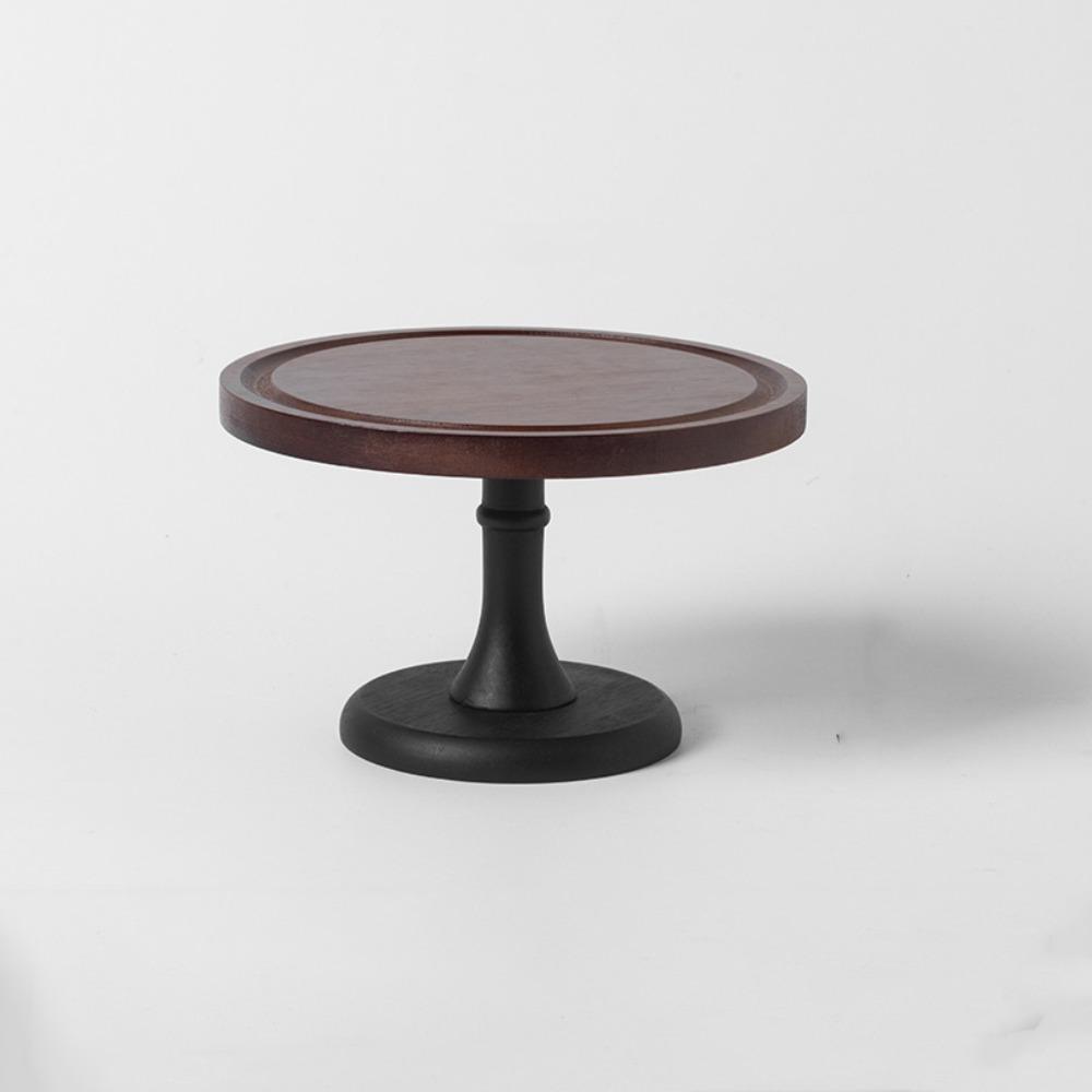 Circular Shape Wooden Cake Stand High Base Fruit Snacks Storage Tray  Wedding