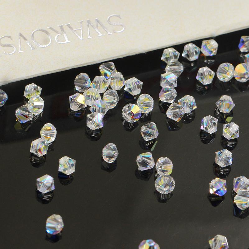 DIY Jewelry 5328 AB White Austrian Crystal Rhombus Beads for Bracelets & Necklaces