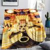 1PC Naruto Nine Tails Fusion Patterned Flannel Blanket Suitable For All Seasons For Home Decor Warmth And Comfort Gifts Holiday Present