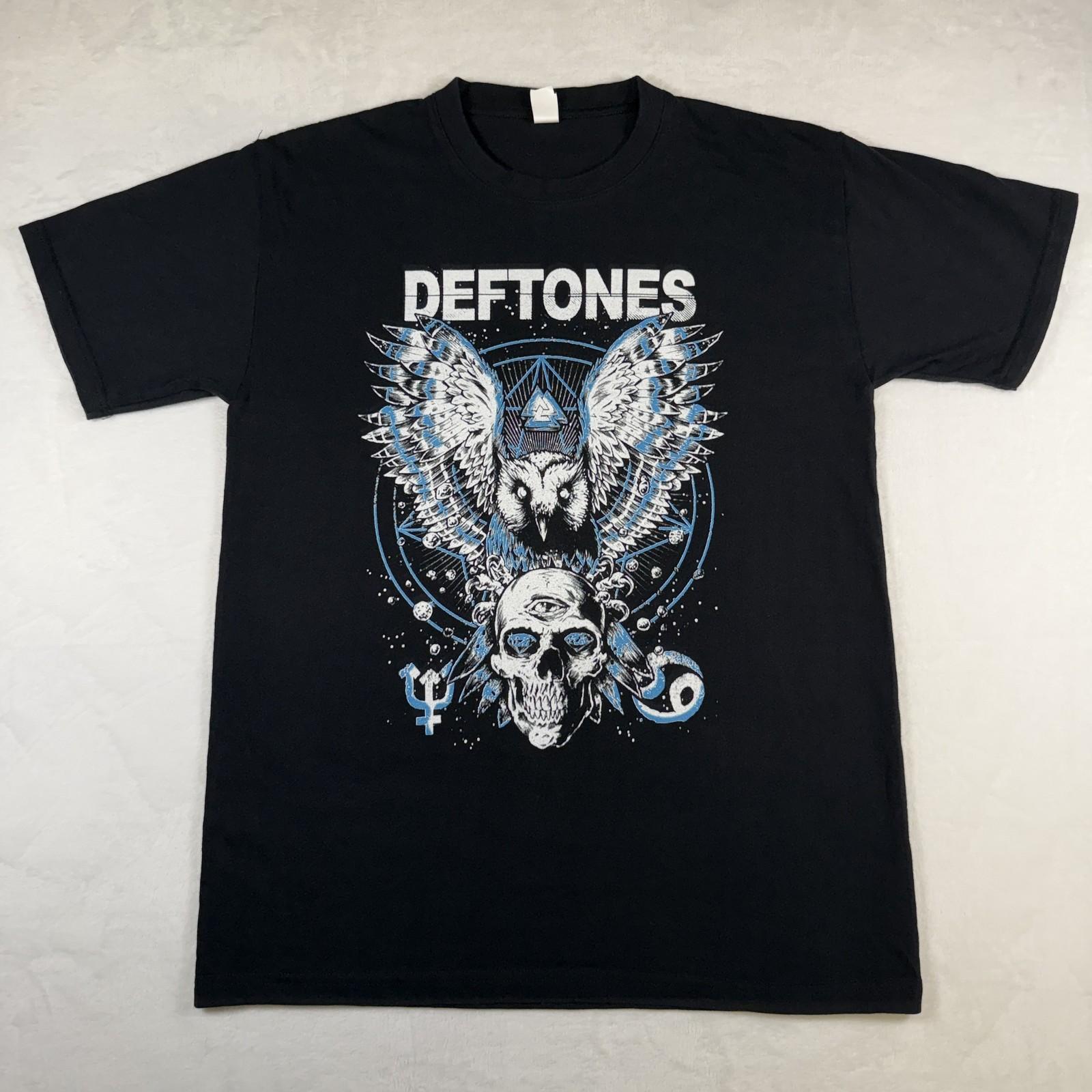 Deftones Graphic Black Unisex Size M North American Tour 2025 Owl Skull Unisex T-Shirt XXL