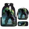 Hulk Rucksack, Schultasche für Grund- und Sekundarschule, Cartoon Kinderrucksack.