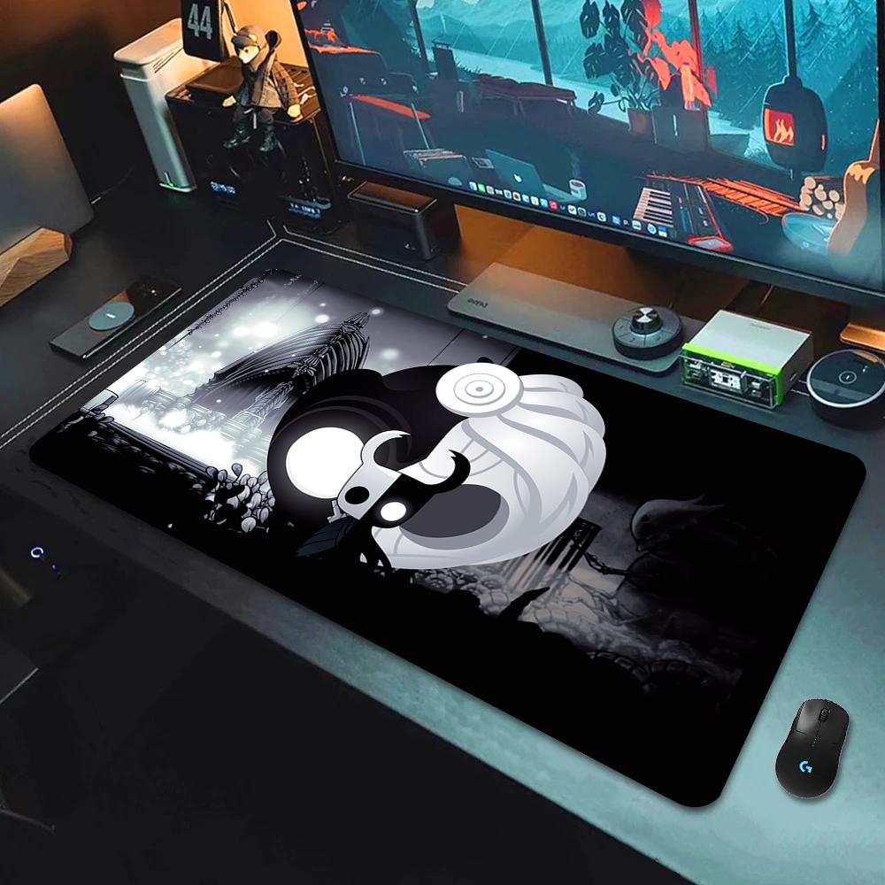 90x40cm Gamer HD Mouse Pad Anime Rubber Mausepad Hollow Knight Lock Edge Keyboard Rug Large Computer Company Office Long Deskmat