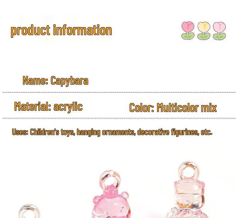 Capybara Kindergarten Prize Acrylic Pendant for DIY Children's Crafts