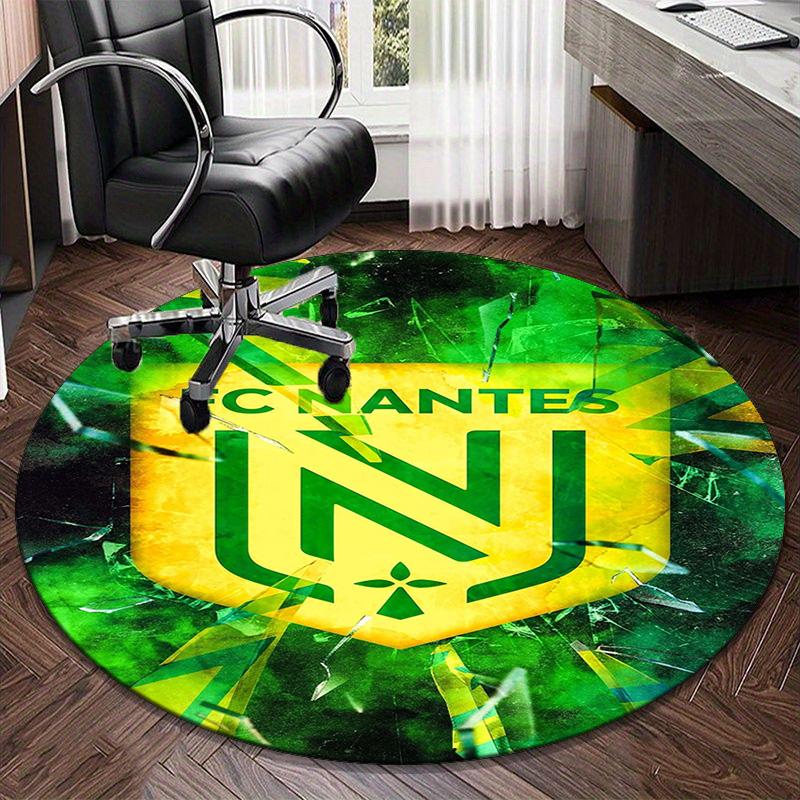 1PC round rug Fc Nan-tes Crest Design Printed Round Area Rug ,Rug For Home Office, Round Chair Rug, Decorative Carpet Fan gifts Christmas gift