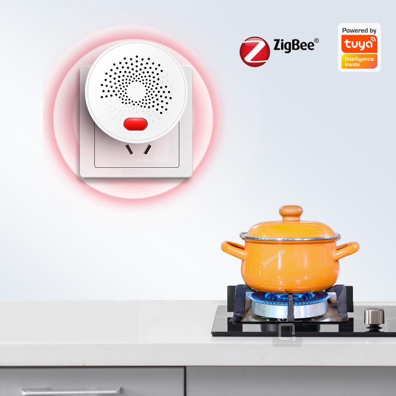 WIFI/zigbee Natural Gas Sensor Combustible Household Smart LPG Gas Alarm Detector Leakage Sensor Fire Safety Work with Tuya App