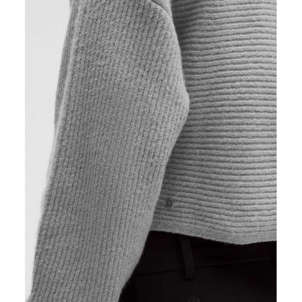 Lululemon Brushed Cotton Reversible Crossover Sweater Silver Drop