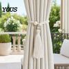 Adjustable Curtain Ties Wooden Ring Tassels Tieback, Window Holders Easy Use Backs, No Drill Drape Holdbacks for Home Bedroom Decor