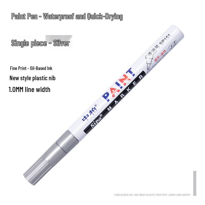 Zhongbo SP151 1.0mm White Oil-Based Paint Pen for Tires, Highlights & Signatures