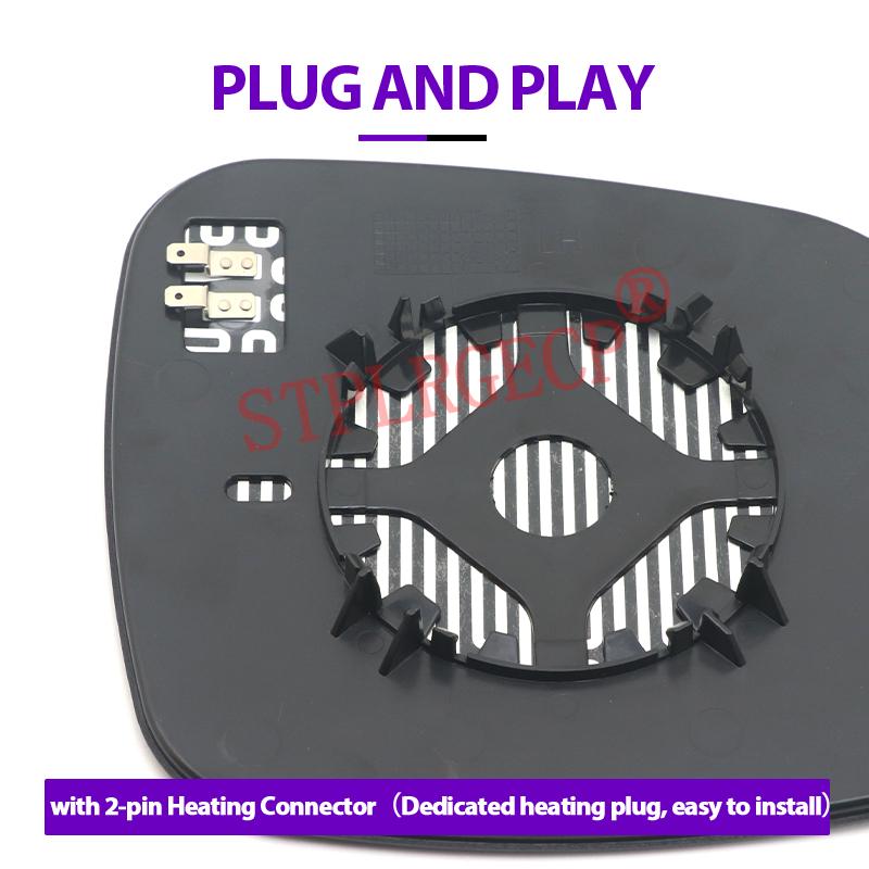 Stplrgecp Passenger Driver Side Left or Right Door Side Heated Wing Mirror Glass Lens for Dodge Grand Caravan 2008-2020